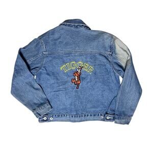 Disney Tigger Winnie the Pooh 90s Vintage Denim Trucker Jean Jacket Faded Large